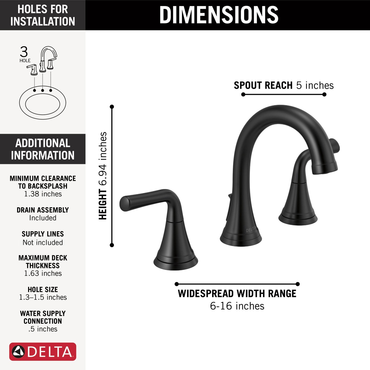 Delta Kayra 3533LF Two Handle Widespread Bathroom Faucet