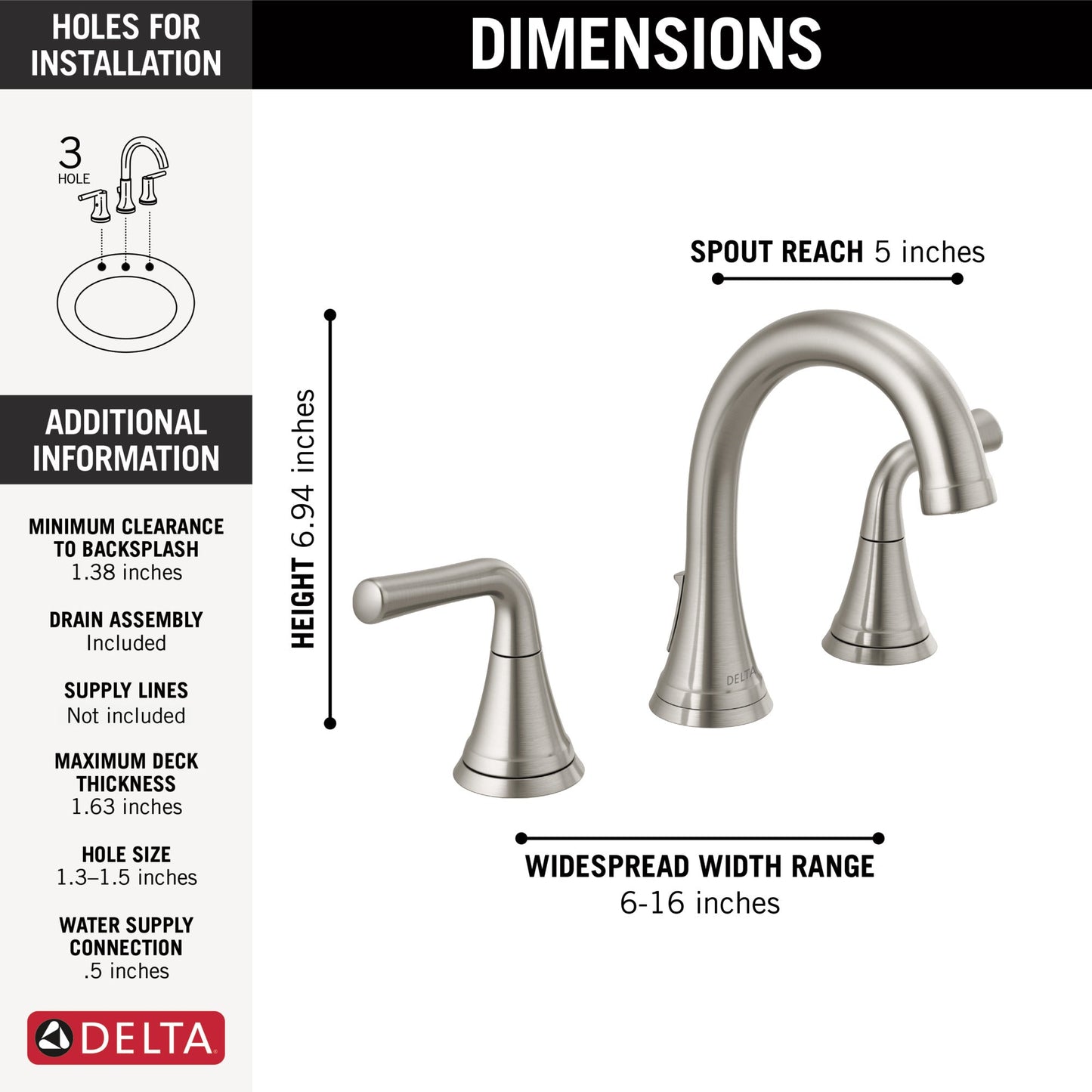 Delta Kayra 3533LF Two Handle Widespread Bathroom Faucet