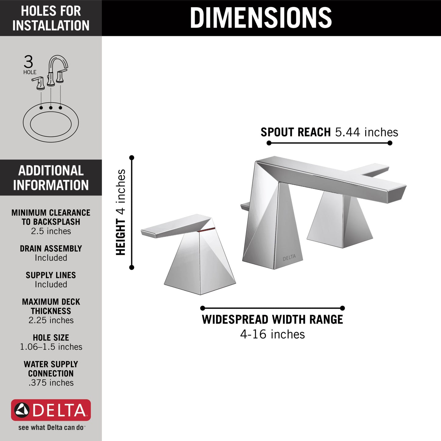 Delta Trillian™: Two Handle Widespread Bathroom Faucet