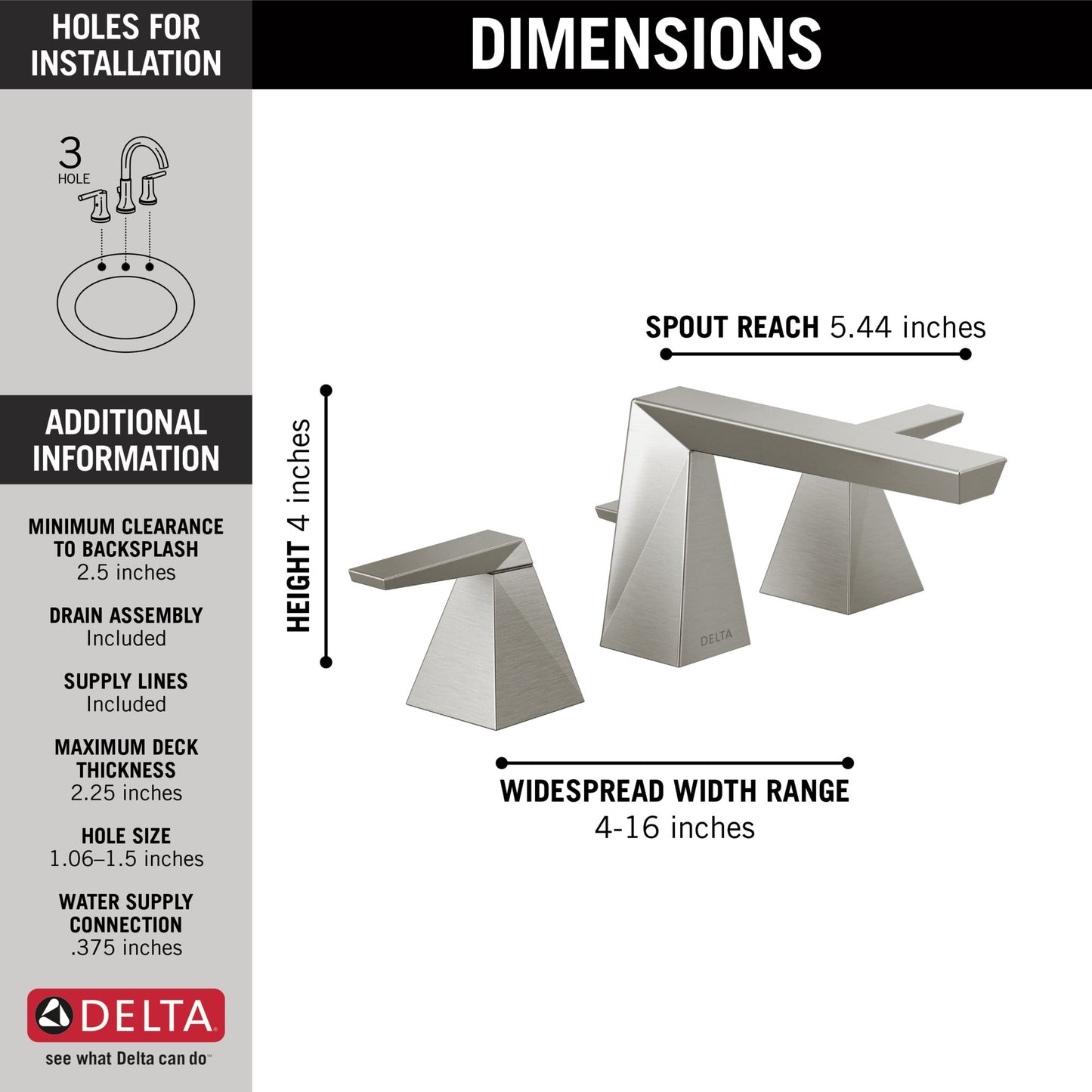 Delta Trillian™: Two Handle Widespread Bathroom Faucet