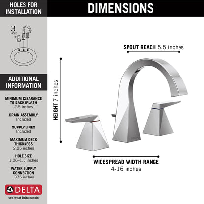 Delta Trillian™: Two Handle Widespread Bathroom Faucet