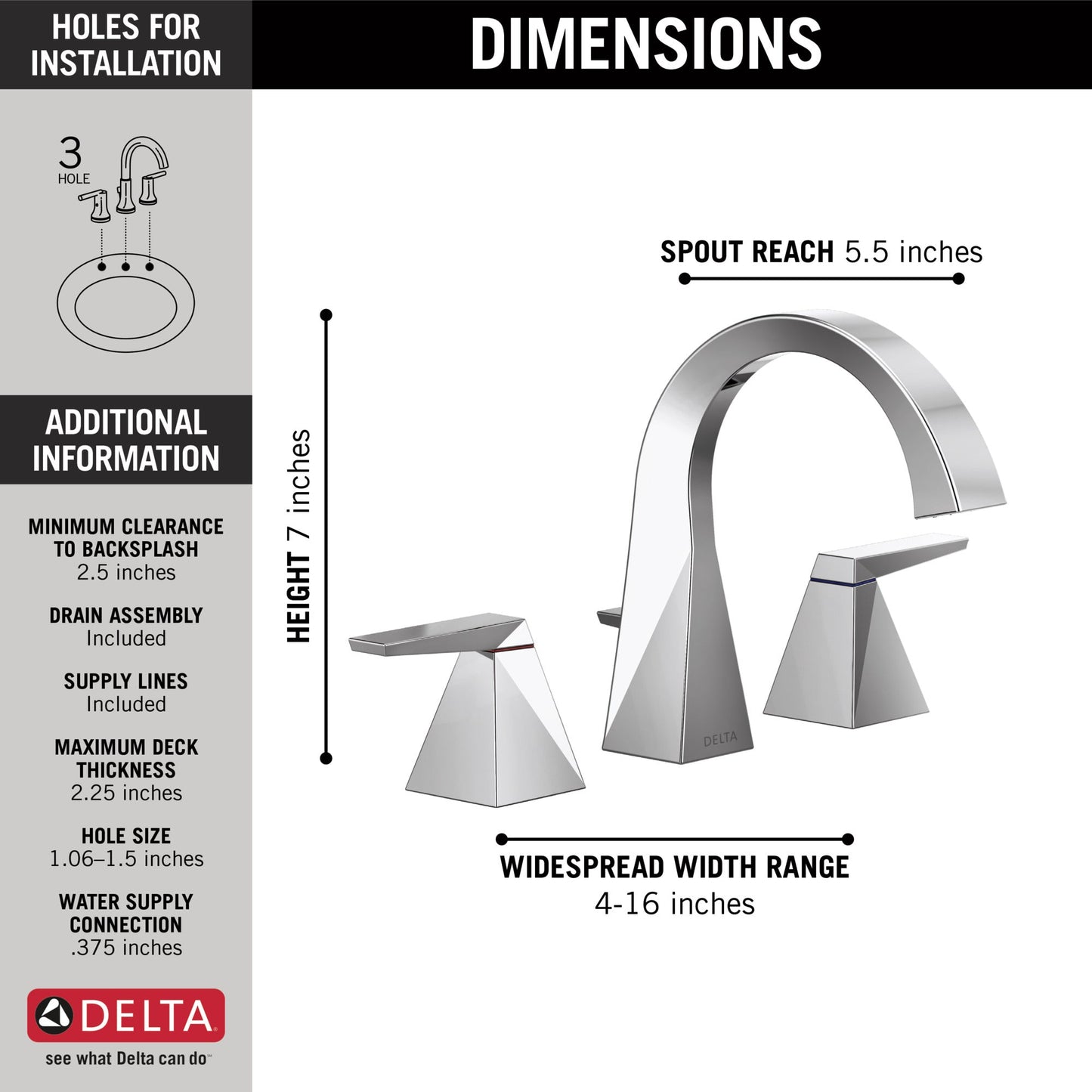 Delta Trillian™: Two Handle Widespread Bathroom Faucet