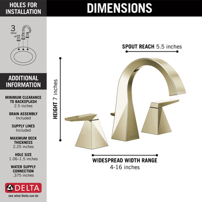 Delta Trillian™: Two Handle Widespread Bathroom Faucet