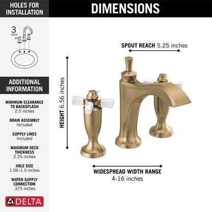 Delta Dorval 3557 Two Handle Widespread Bathroom Faucet