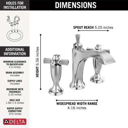 Delta Dorval 3557 Two Handle Widespread Bathroom Faucet