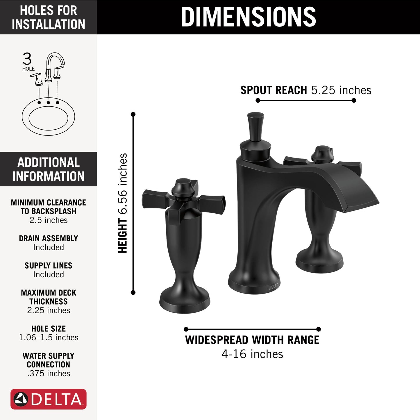 Delta Dorval 3557 Two Handle Widespread Bathroom Faucet
