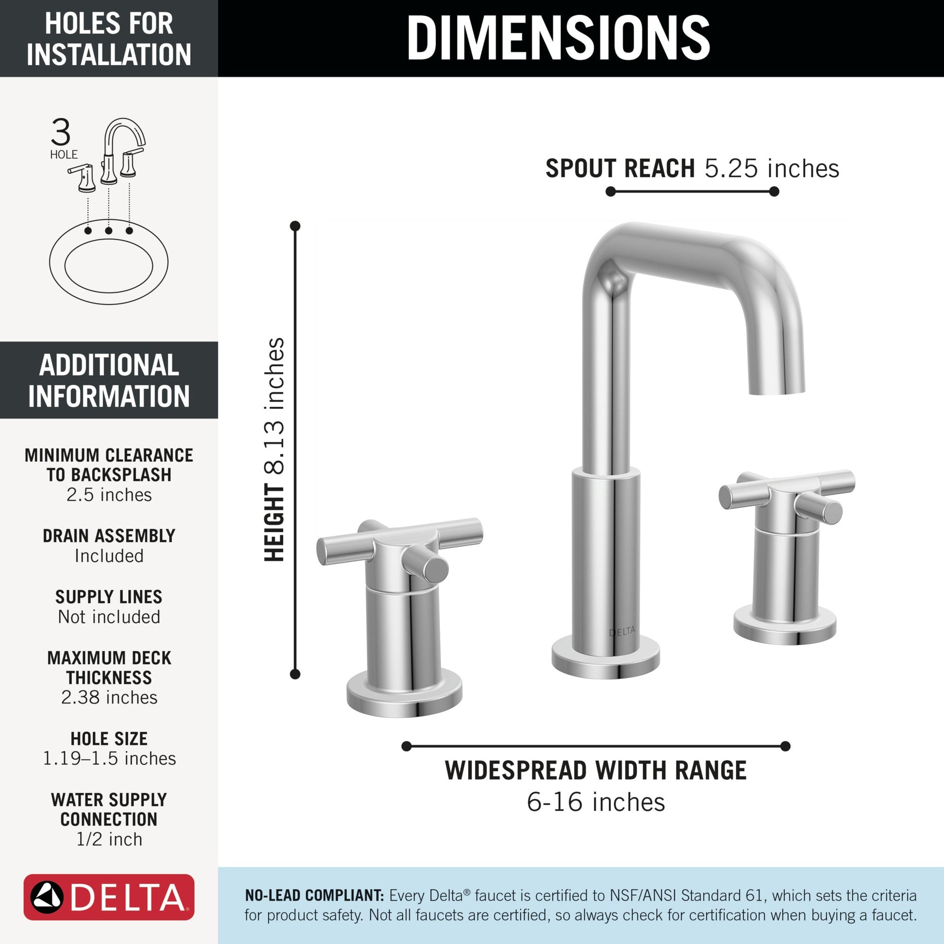 Delta Nicoli: Two Handle Widespread Bathroom Faucet
