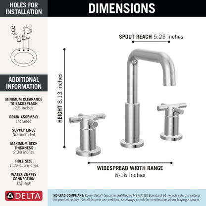Delta Nicoli: Two Handle Widespread Bathroom Faucet