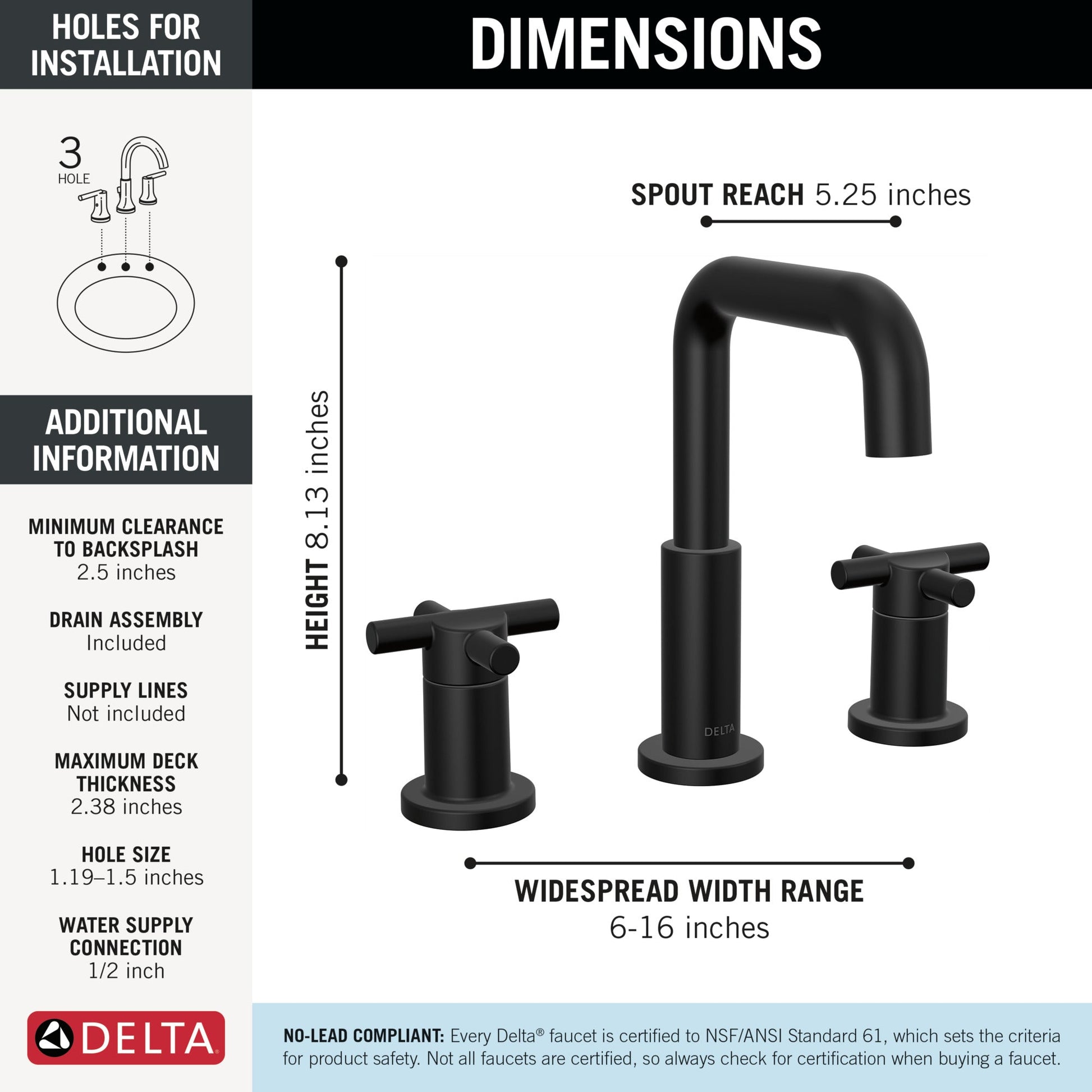 Delta Nicoli: Two Handle Widespread Bathroom Faucet
