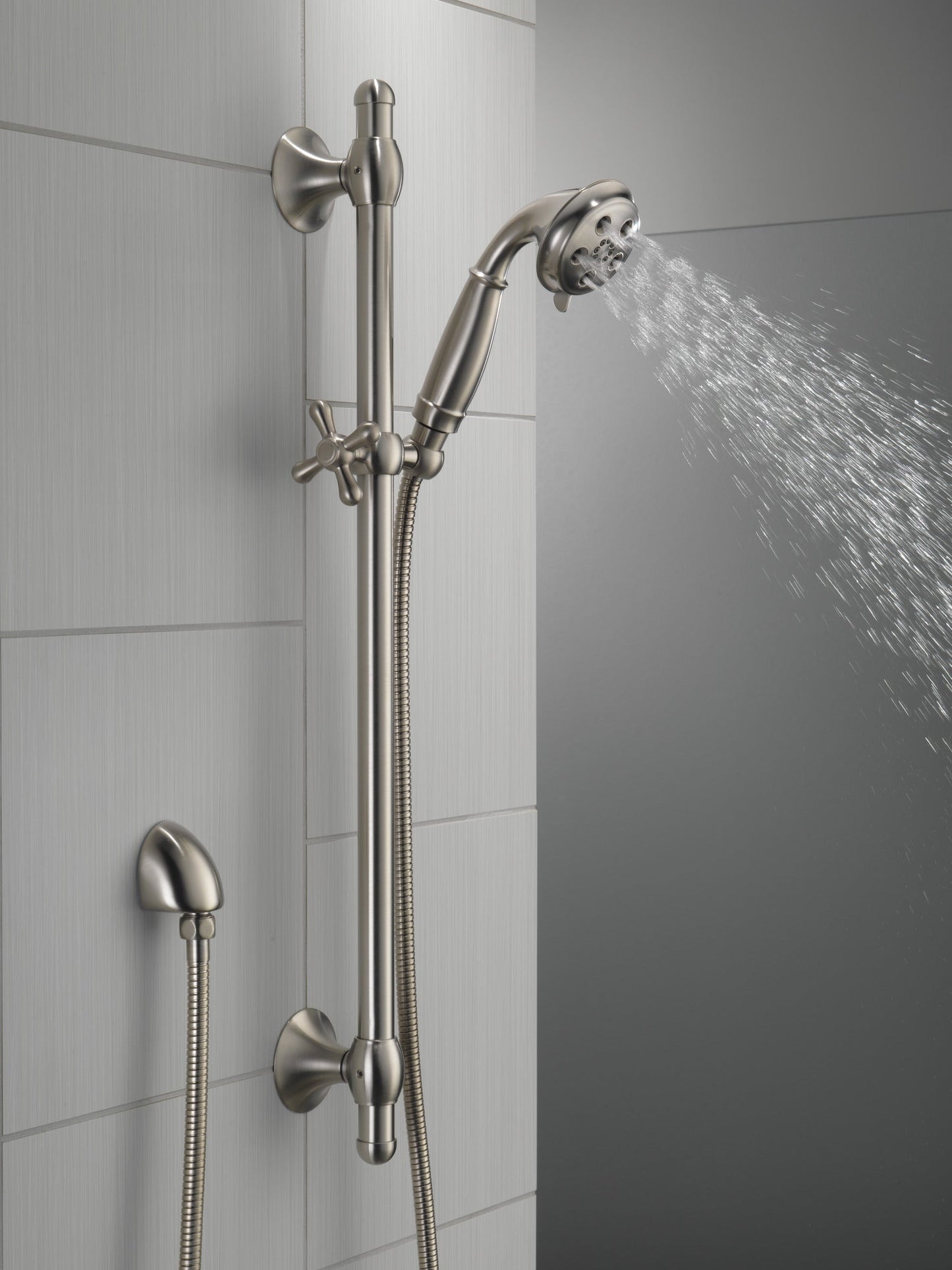 Delta Universal Showering Components 51308 H2OKINETIC 3-Setting Slide Bar Hand Shower