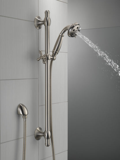 Delta Universal Showering Components 51308 H2OKINETIC 3-Setting Slide Bar Hand Shower