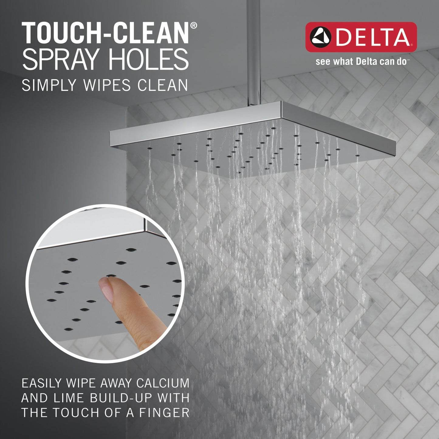 Delta Universal Showering Components 52161 H2Okinetic Single Setting Shower Head with Ultrasoak