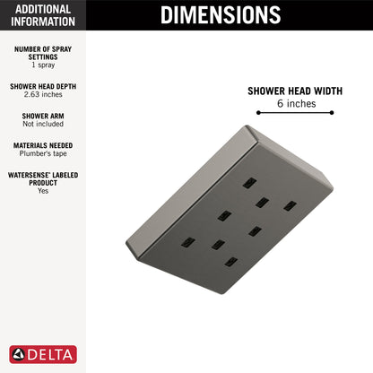 Delta Universal Showering Components 52171 H2OKINETIC Single-Setting Metal Raincan Shower Head