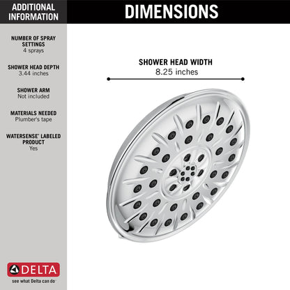 Delta Universal Showering Components 52487 Ultrasoak 4-Setting Shower Head