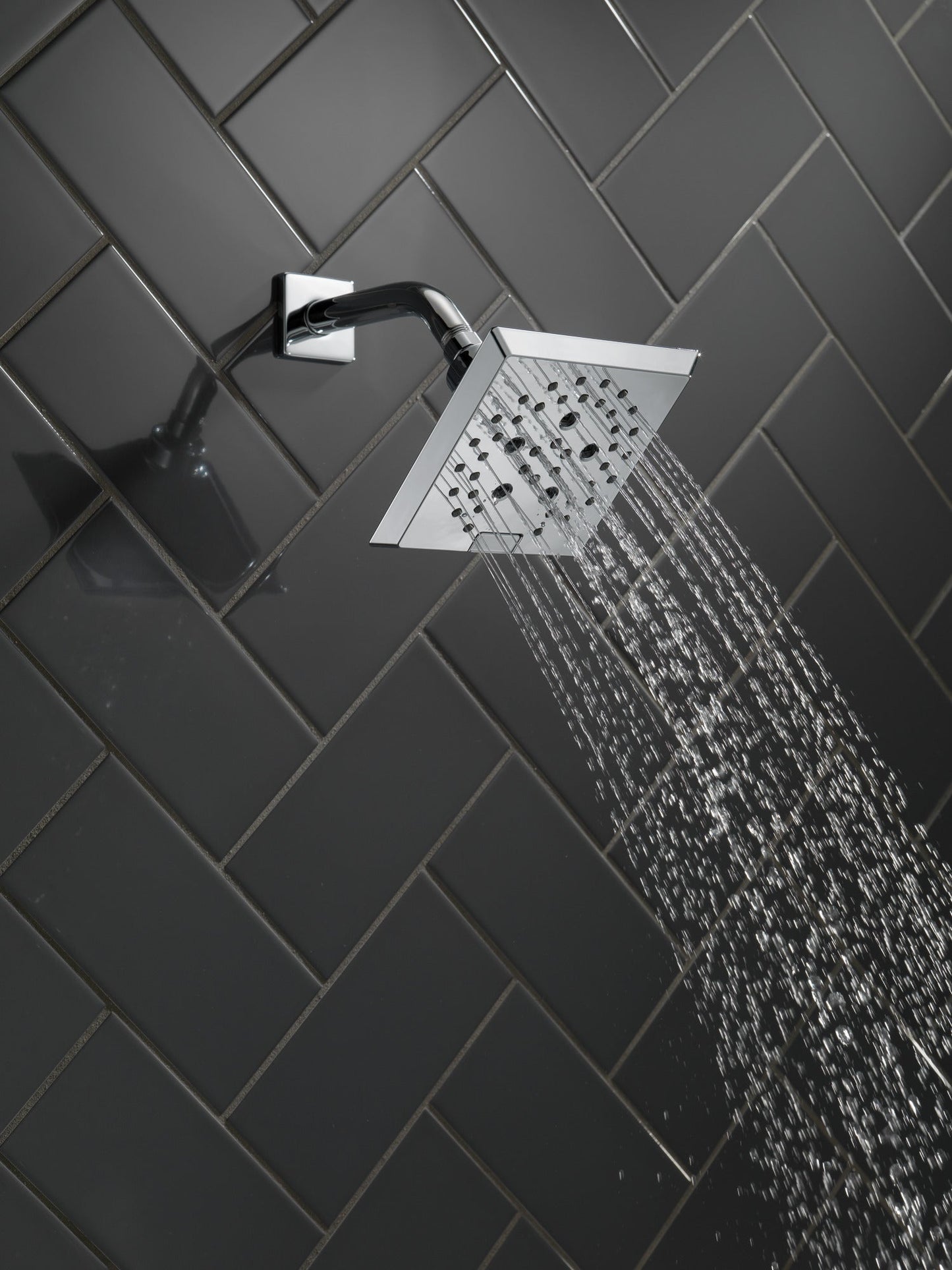 Delta Universal Showering Components 52664 H2OKINETIC 5-Setting Angular Modern Raincan Shower Head