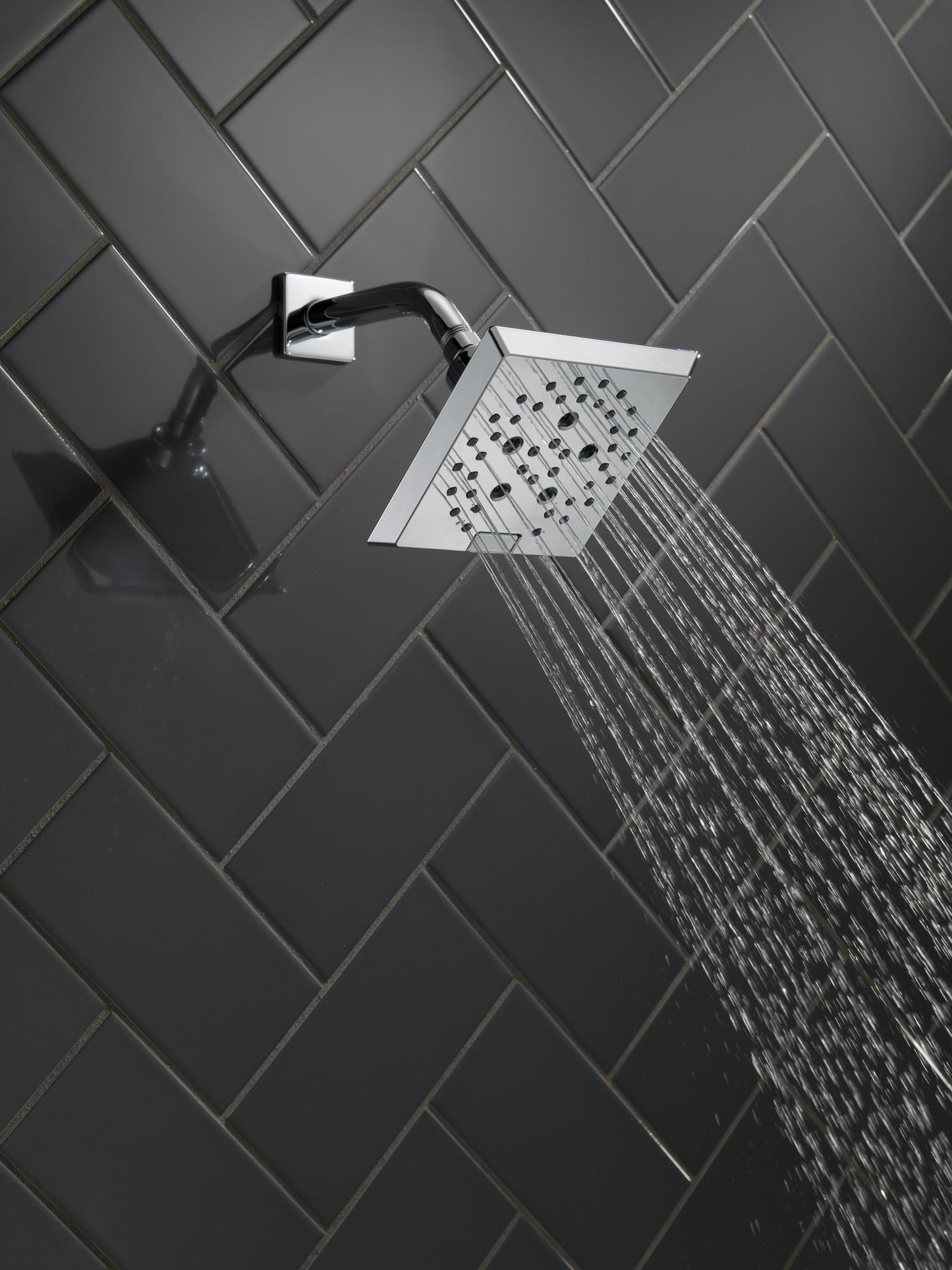 Delta Universal Showering Components 52664 H2OKINETIC 5-Setting Angular Modern Raincan Shower Head
