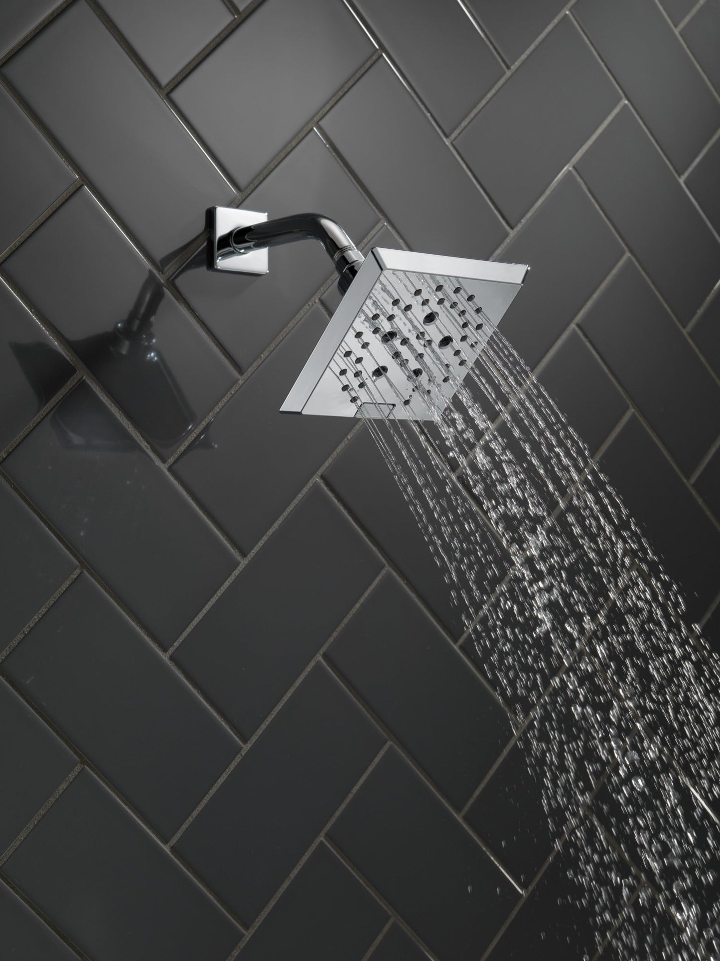 Delta Universal Showering Components 52664 H2OKINETIC 5-Setting Angular Modern Raincan Shower Head