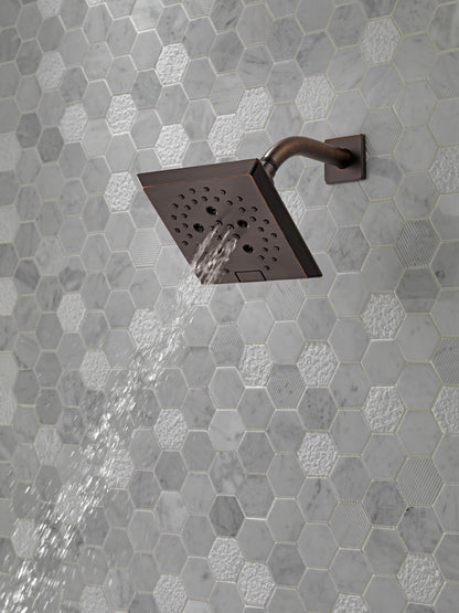 Delta Universal Showering Components 52664 H2OKINETIC 5-Setting Angular Modern Raincan Shower Head