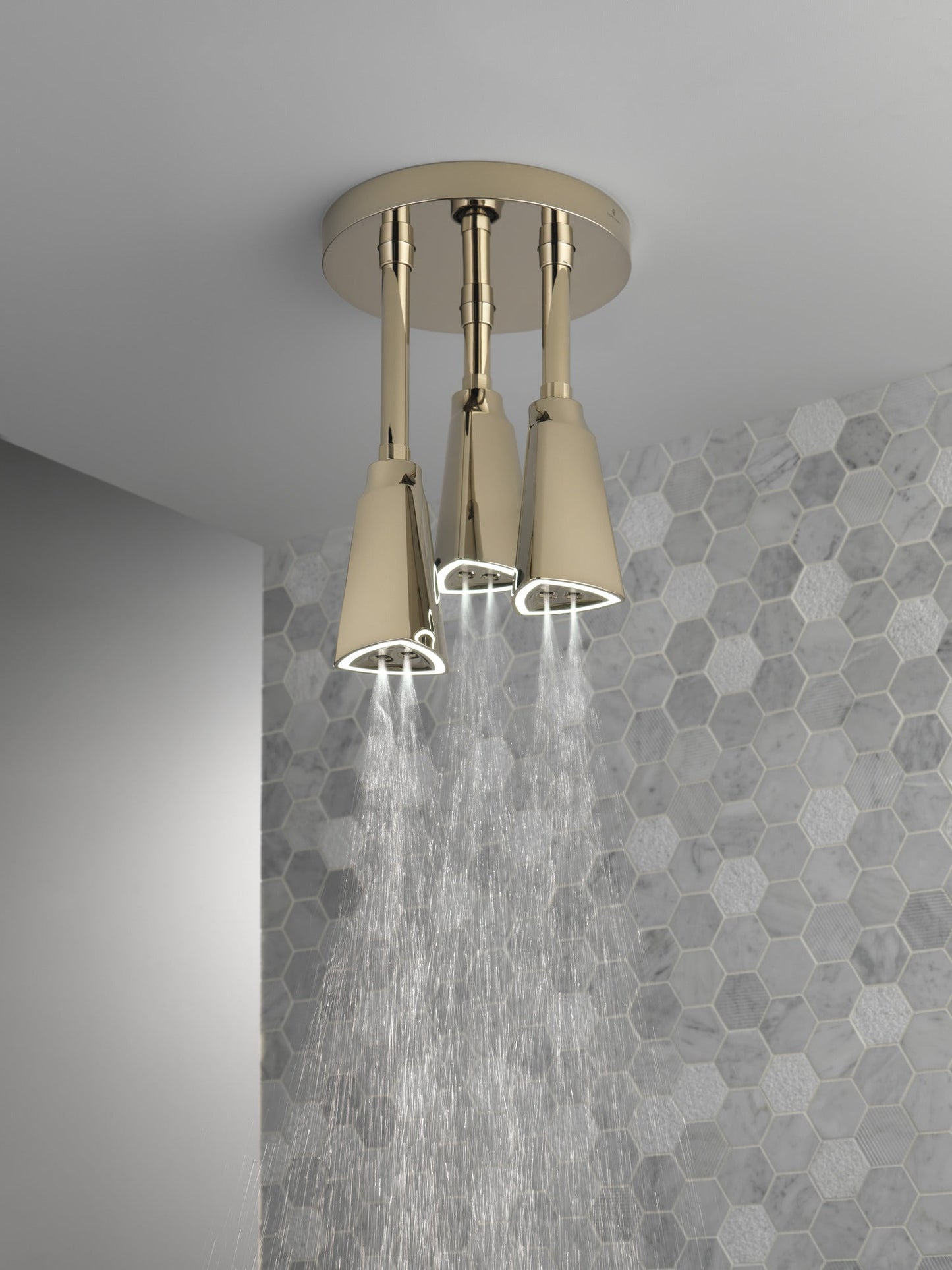 Delta Universal Showering Components 57140 H2OKINETIC Pendant Raincan Shower Head with LED Light