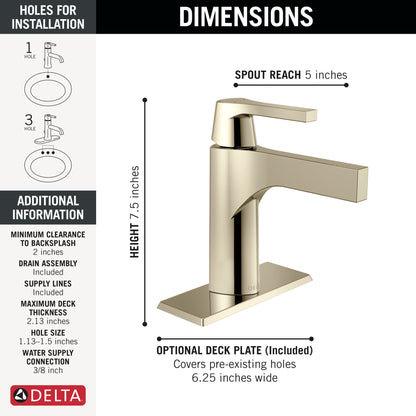 Delta Zura 574 Single Handle Bathroom Faucet