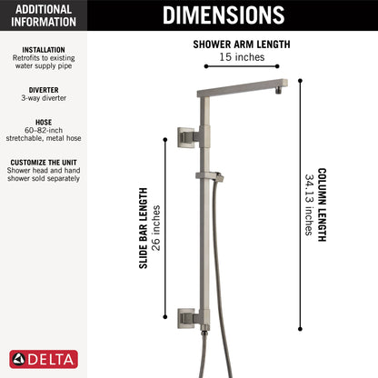 Delta Universal Showering Components 58420 Shower Column 26" Angular