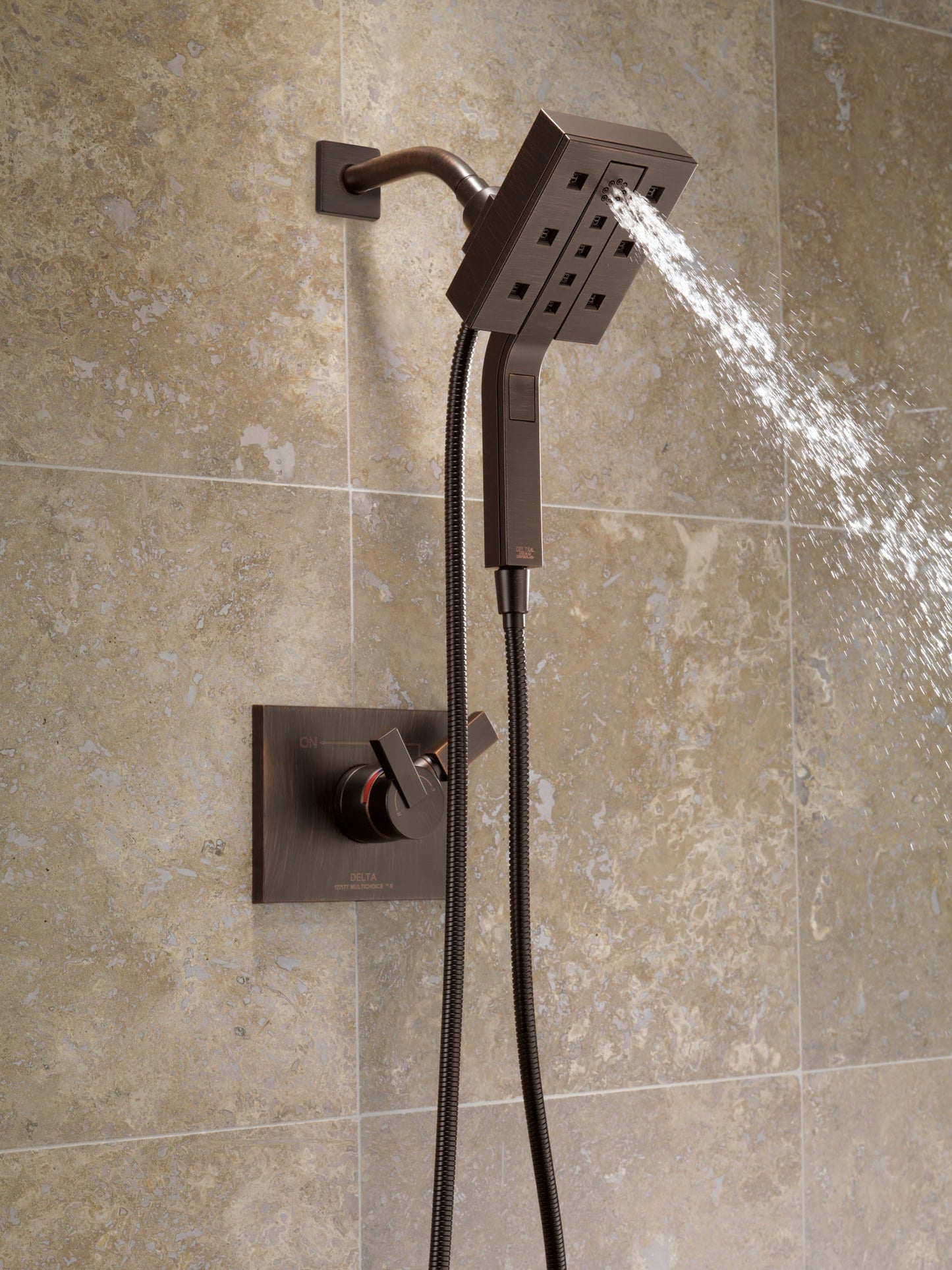 Delta Universal Showering Components 58473 H2OKINETIC In2ition 4-Setting Two-in-One Shower