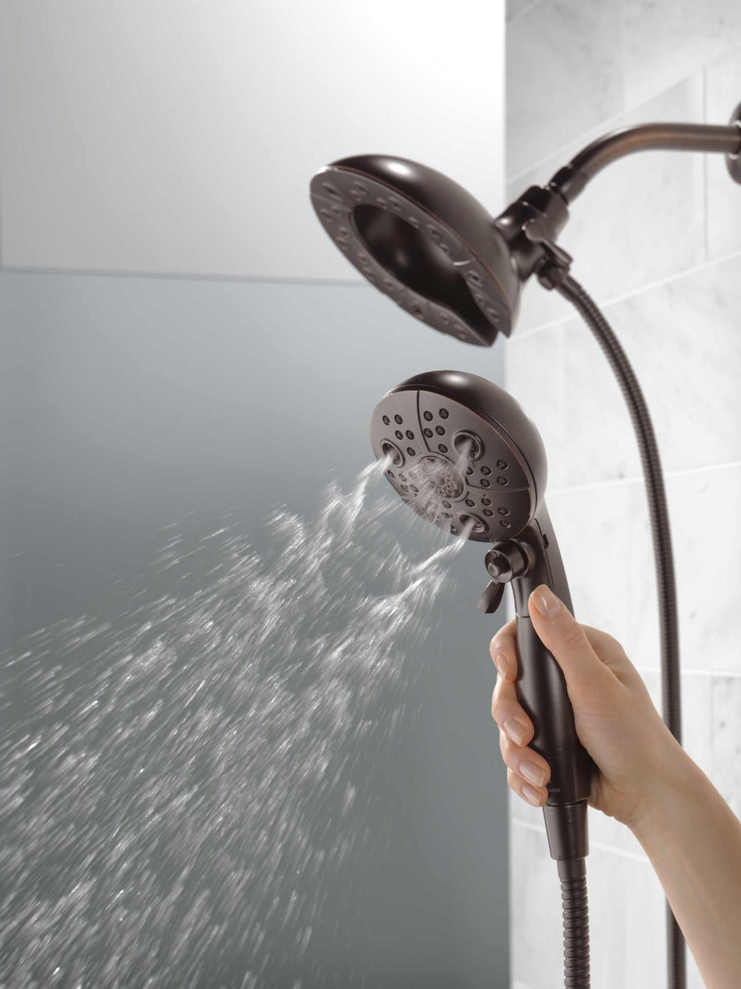 Delta Universal Showering Components 58480 H2OKINETIC In2ition 5-Setting Two-in-One Shower