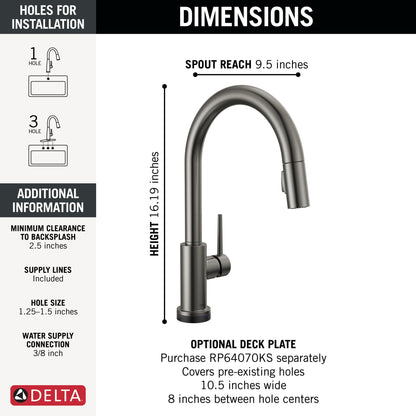 Delta Trinsic 9159TV VoiceIQ Single-Handle Pull-Down Kitchen Faucet with TouchTouch 2O Technology
