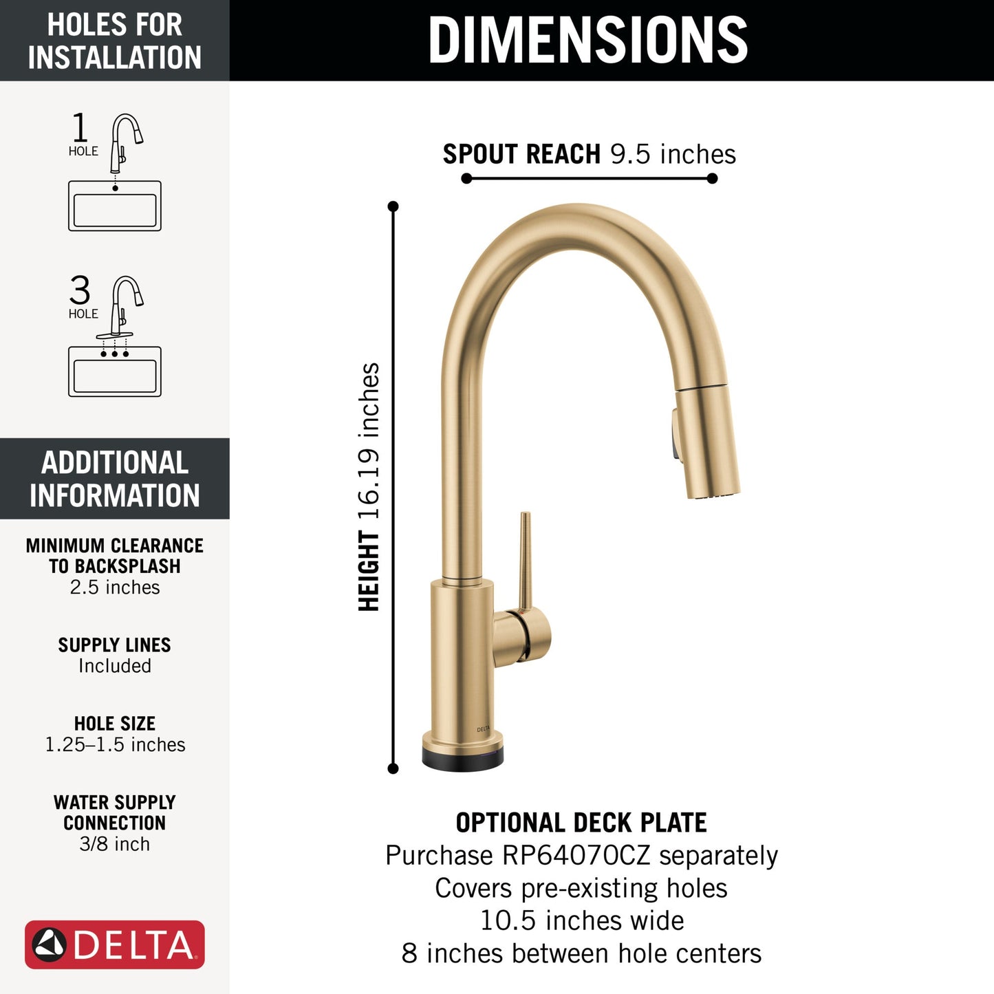 Delta Trinsic 9159TV VoiceIQ Single-Handle Pull-Down Kitchen Faucet with TouchTouch 2O Technology