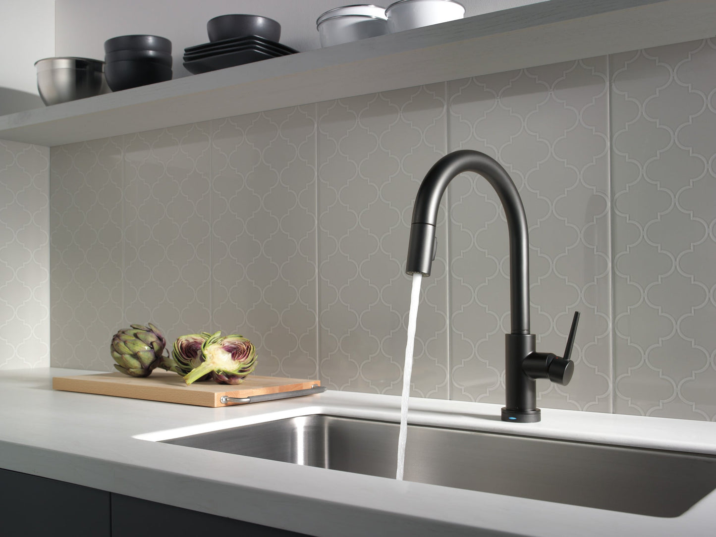 Delta Trinsic 9159TV VoiceIQ Single-Handle Pull-Down Kitchen Faucet with TouchTouch 2O Technology