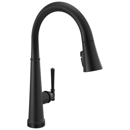 Delta Emmeline: Single Handle Pull Down Kitchen Faucet with Touch2O Technology, matte black