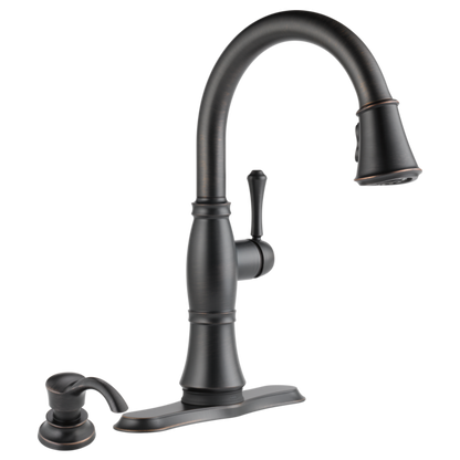 Delta Cassidy:9197T Single Handle Pull-Down Kitchen Faucet with Touch<sub>2</sub>O and ShieldSpray Technologies