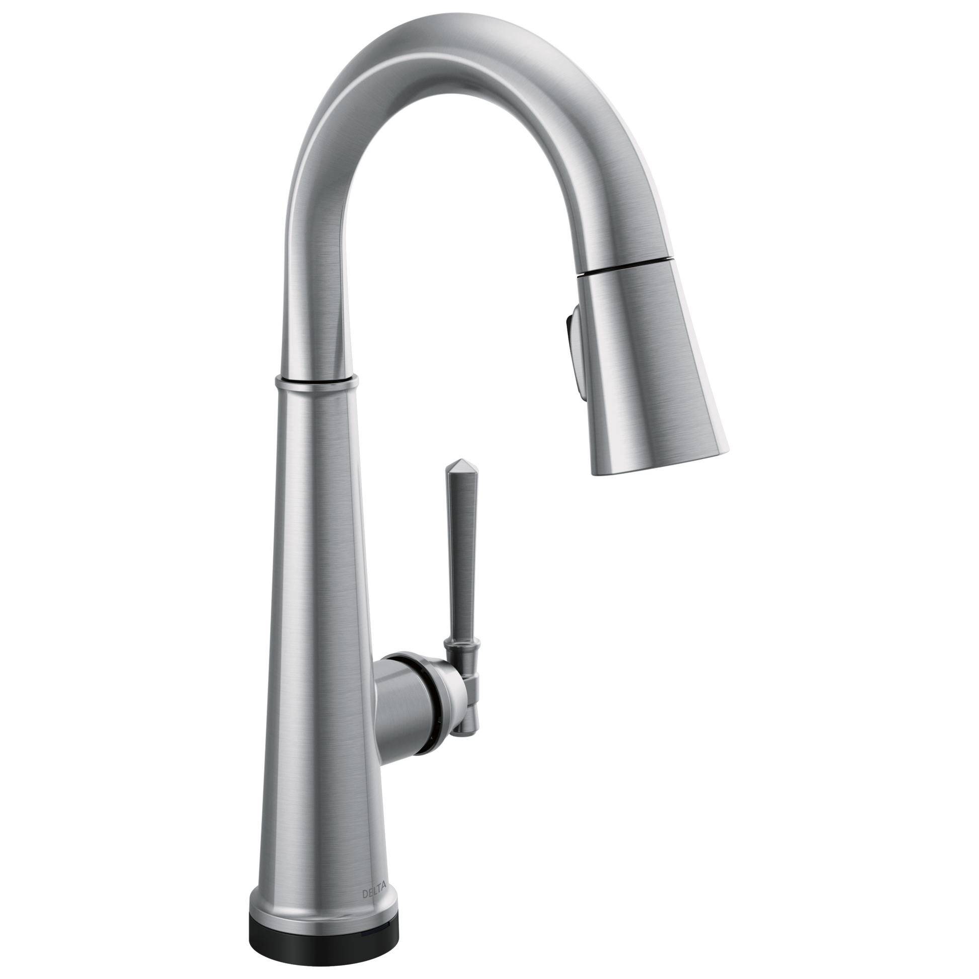 Delta Emmeline: Single Handle Pull Down Bar/Prep Faucet with Touch2O Technology, lumicoat arctic stainless