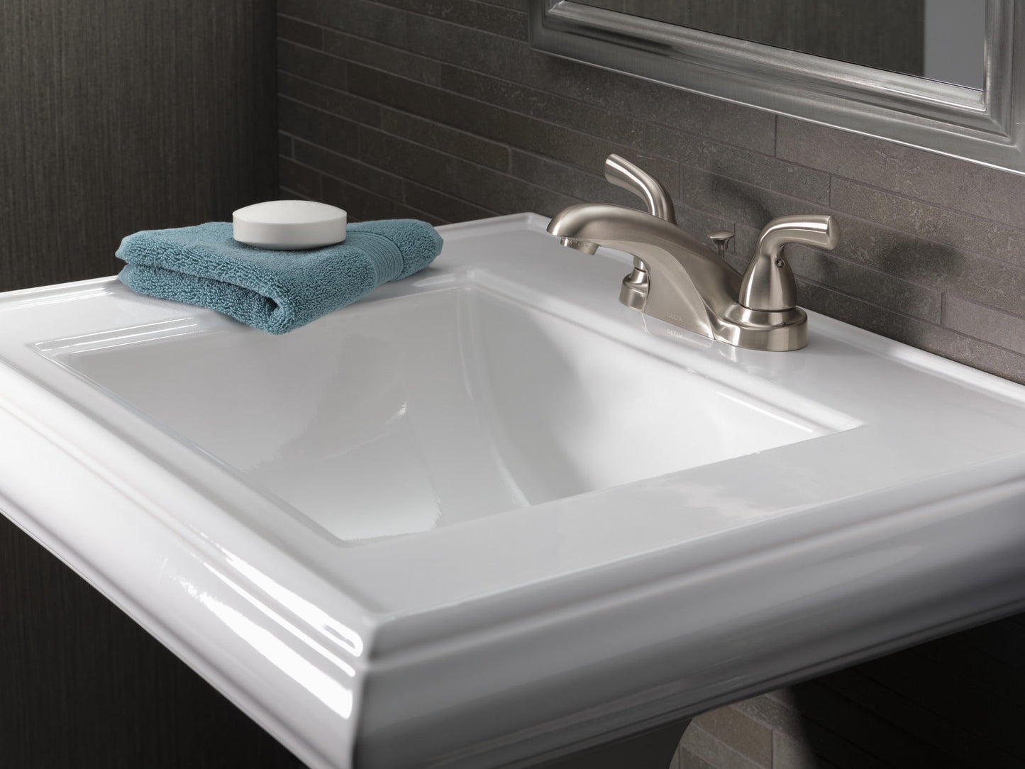 Delta Foundations B2510LF Two Handle Centerset Bathroom Faucet