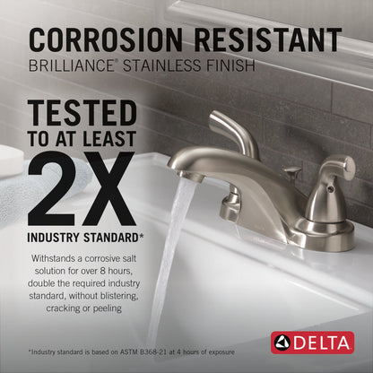 Delta Foundations B2510LF Two Handle Centerset Bathroom Faucet