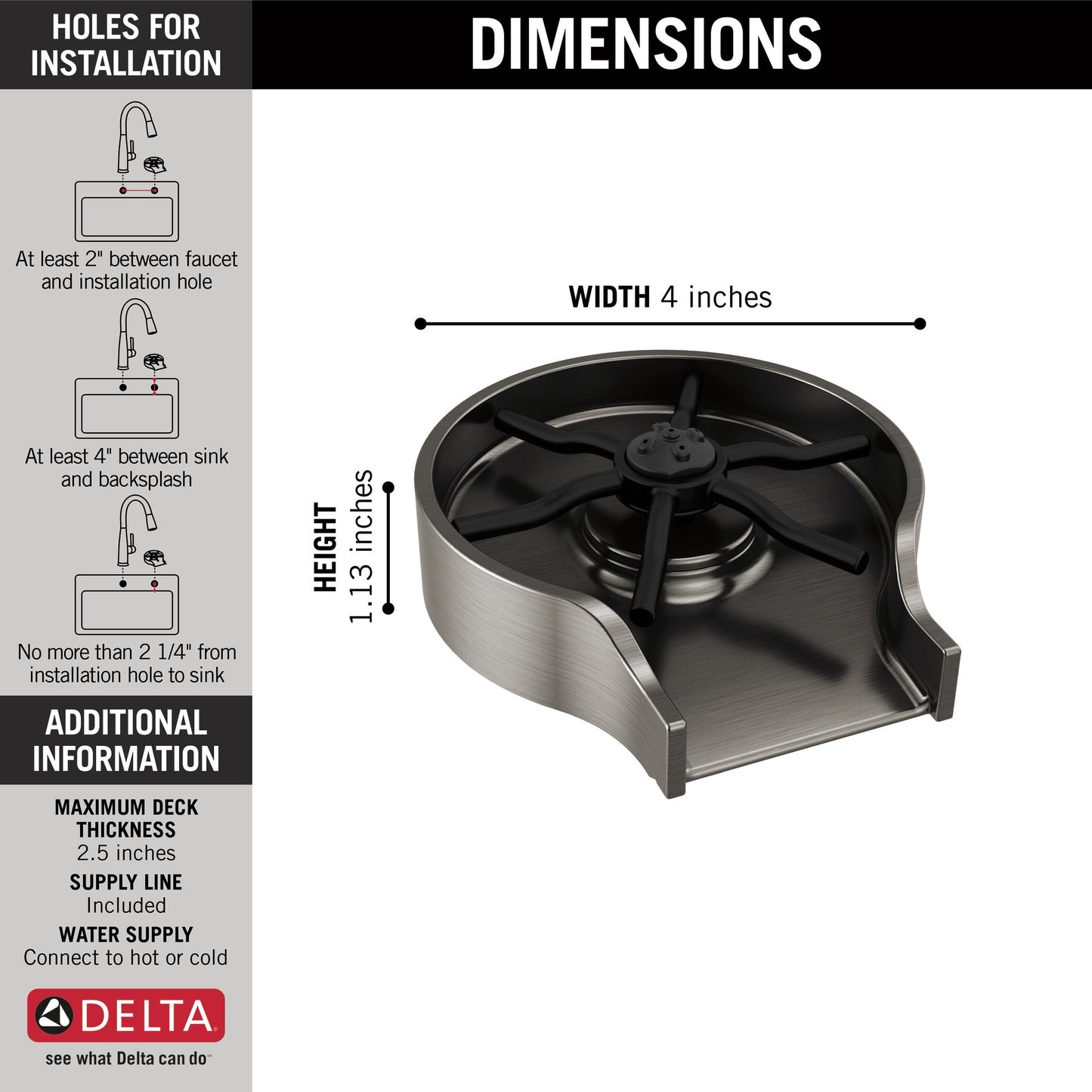 Delta GR250 Metal Glass Rinser