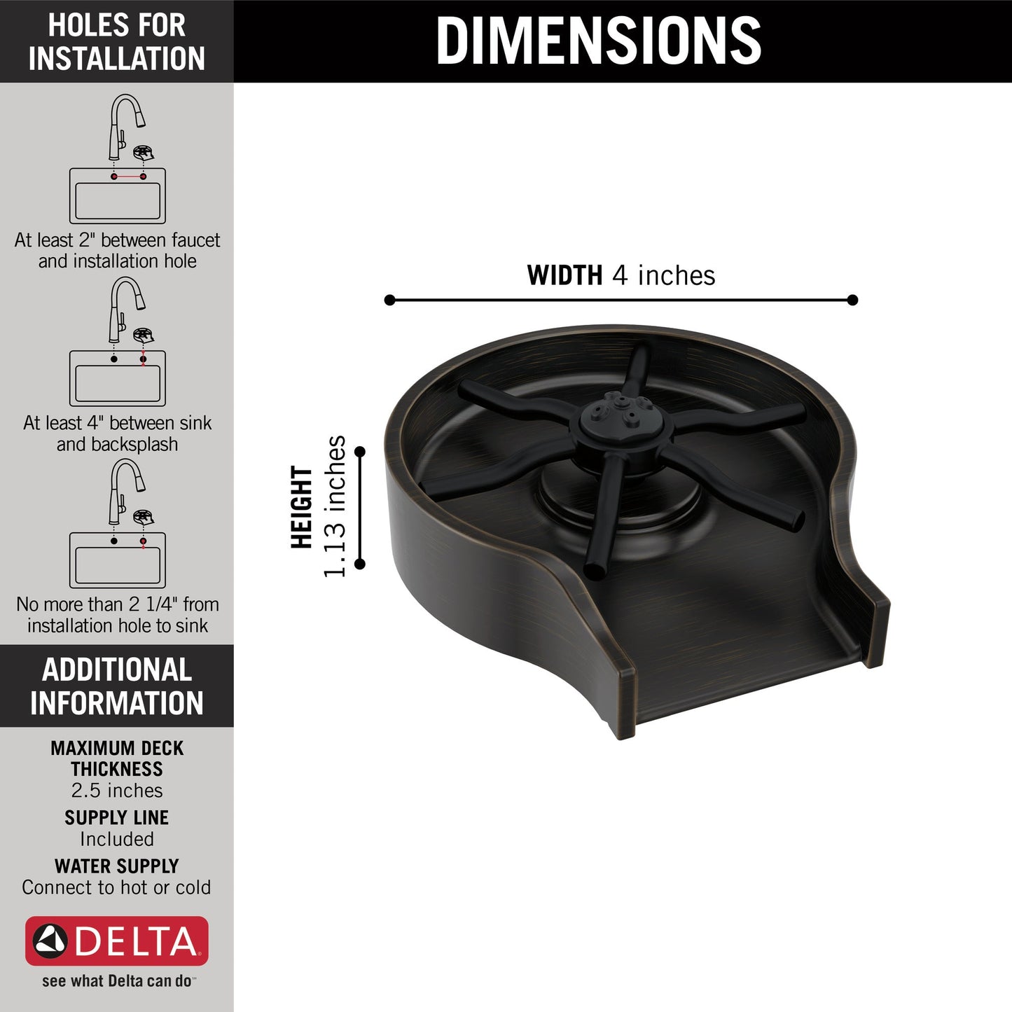Delta GR250 Metal Glass Rinser