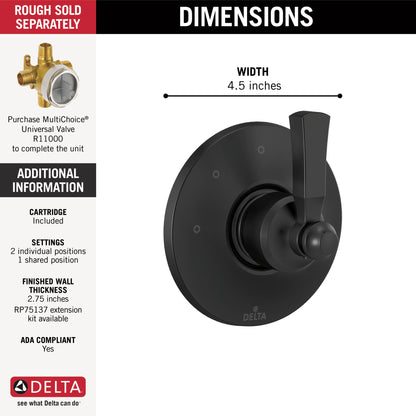 Delta Dorval T11856 3 Setting Diverter Trim
