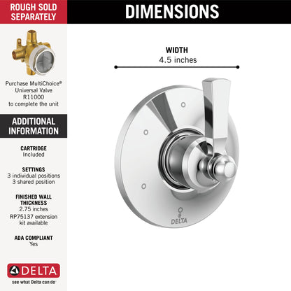 Delta Dorval T11956 6 Setting Diverter Trim
