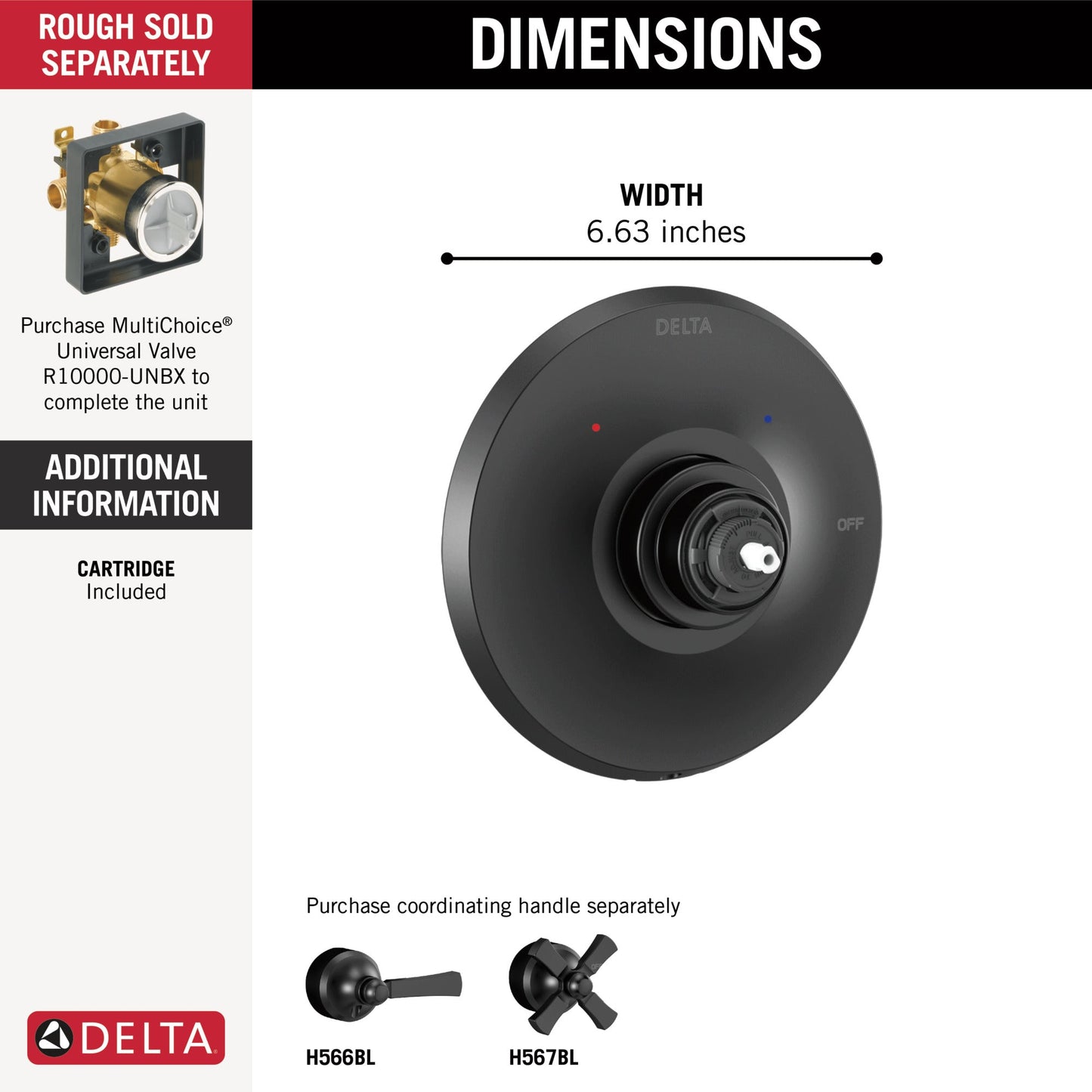 Delta Dorval T14056 Monitor 14 Series Valve Only Trim - Less Handle