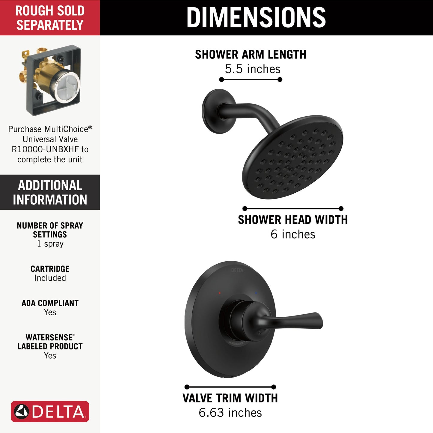 Delta Kayra T14233 Monitor 14 Series Shower Trim