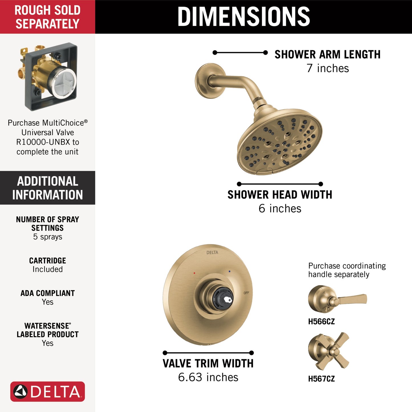 Delta Dorval T14256 Monitor 14 Series Shower Trim - Less Handle