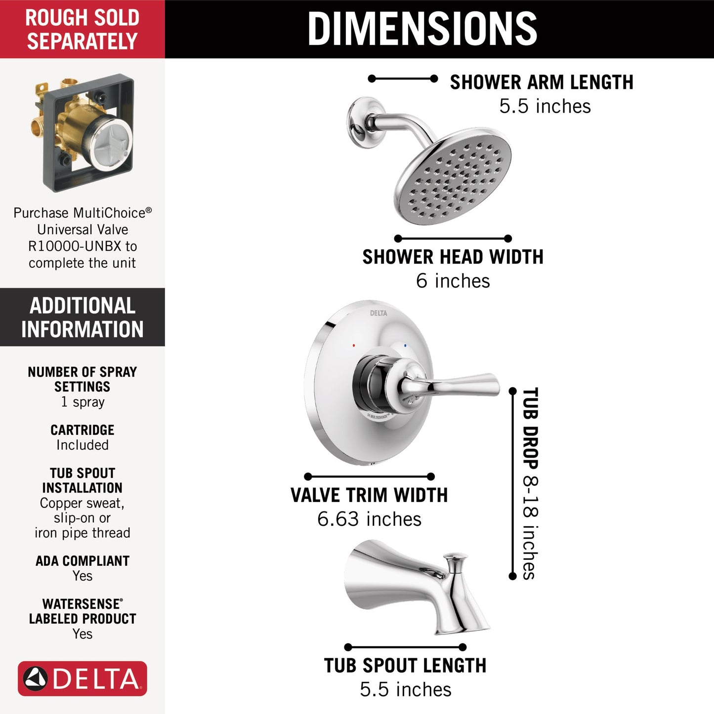Delta Kayra T14433 Monitor 14 Series Tub & Shower Trim