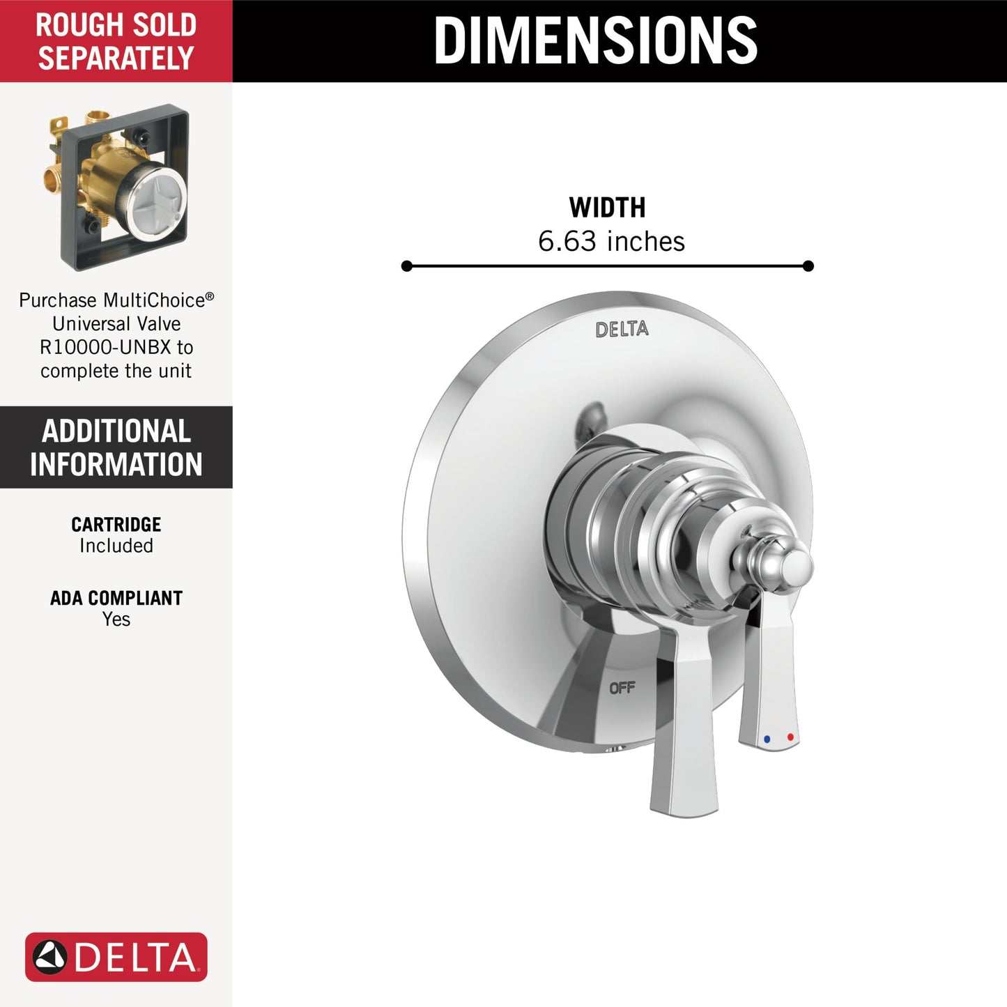 Delta Dorval T17056 Monitor 17 Series Valve Trim Only