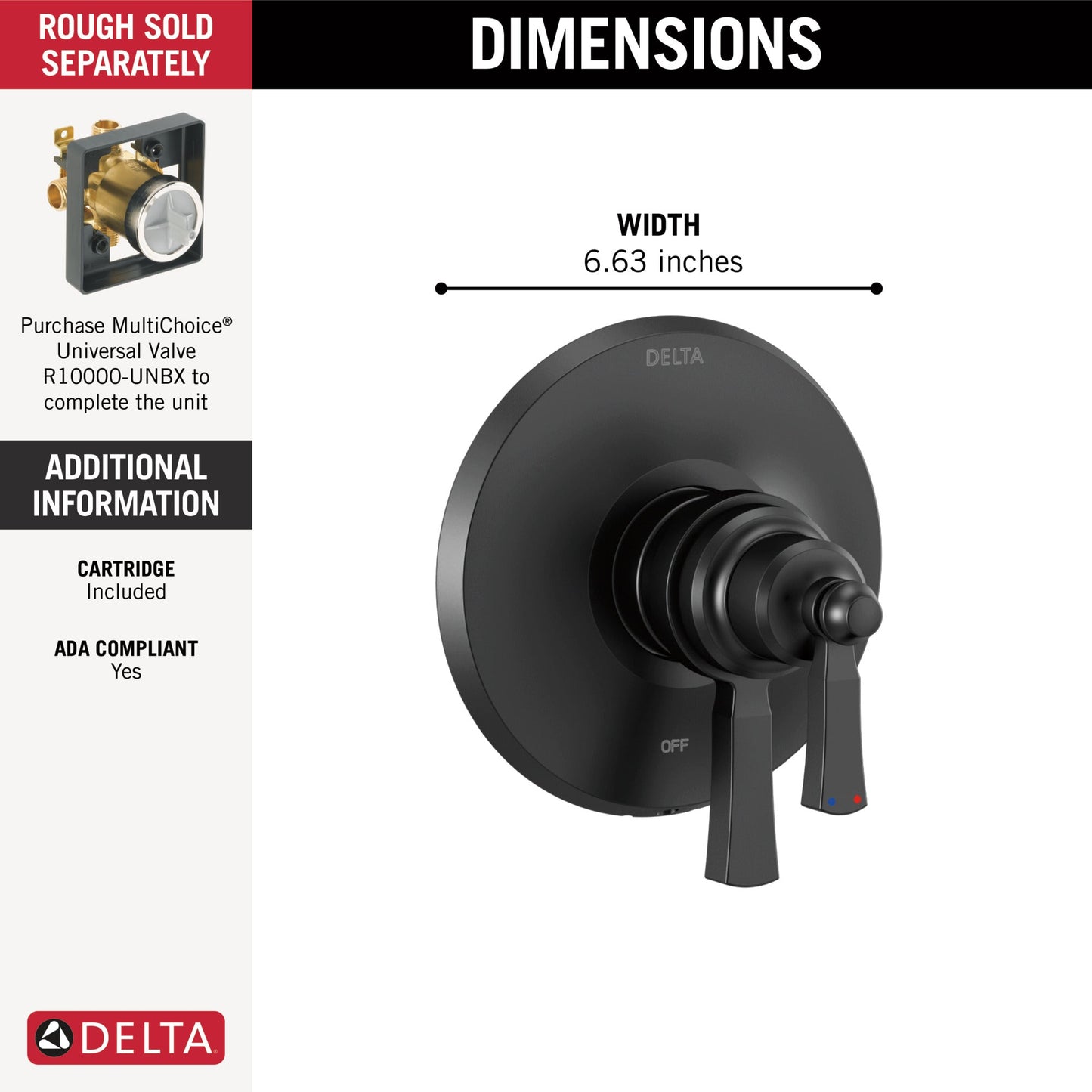 Delta Dorval T17056 Monitor 17 Series Valve Trim Only