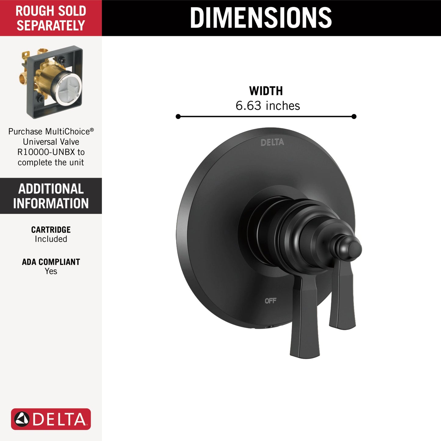 Delta Dorval T17T056 TempAssure 17T Series Valve Only Trim