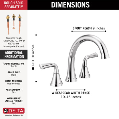 Delta Kayra T2733 Roman Tub Trim