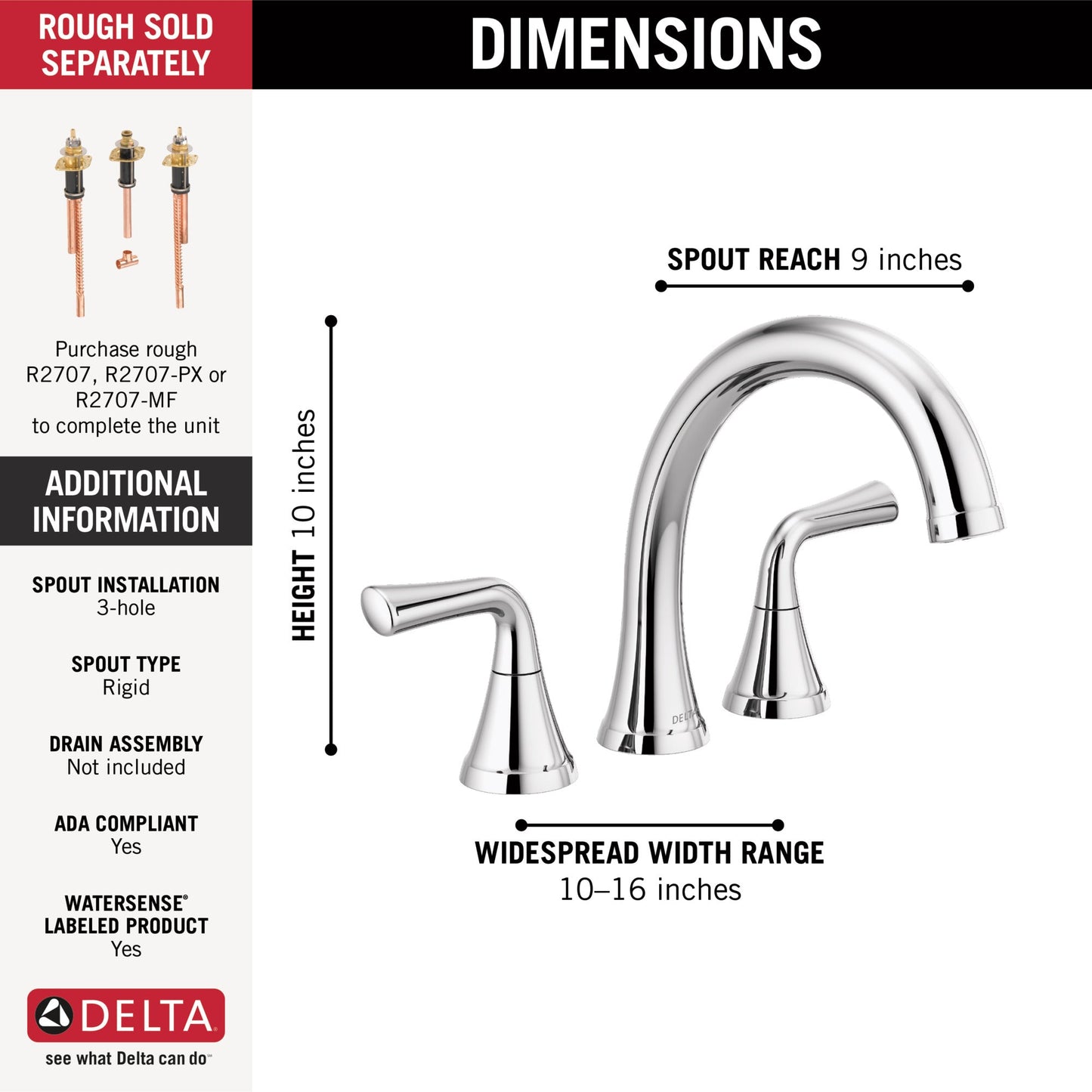 Delta Kayra T2733 Roman Tub Trim
