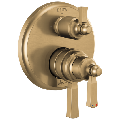 Delta Dorval T27856 Traditional 2-Handle Monitor 17 Series Valve Trim with 3 Setting Diverter