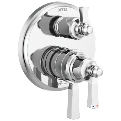 Delta Dorval T27856 Traditional 2-Handle Monitor 17 Series Valve Trim with 3 Setting Diverter